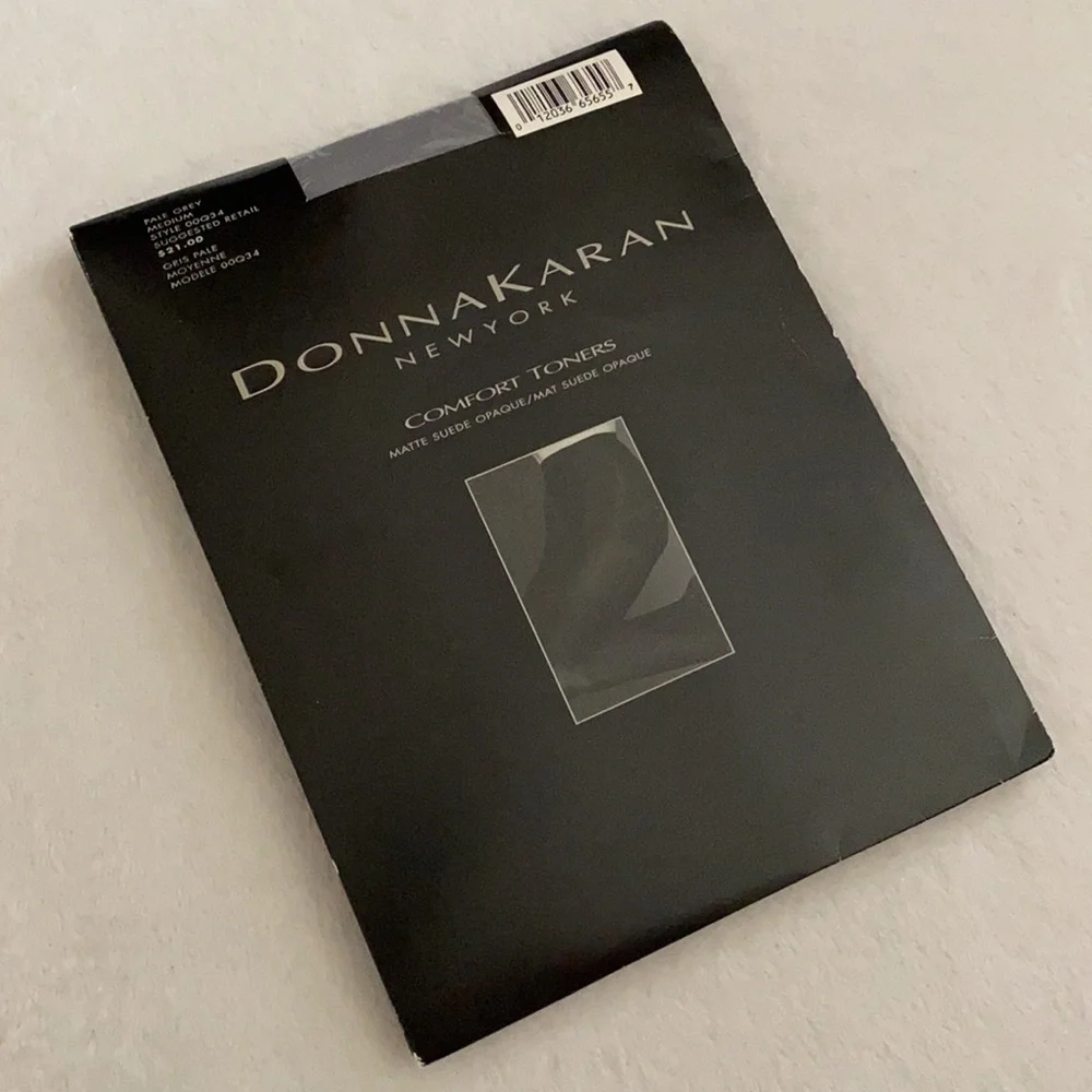 {NWT/VTG} Donna Karan | 90s Pantyhose Nordstrom Pale Grey Matte Suede Opaque (M)